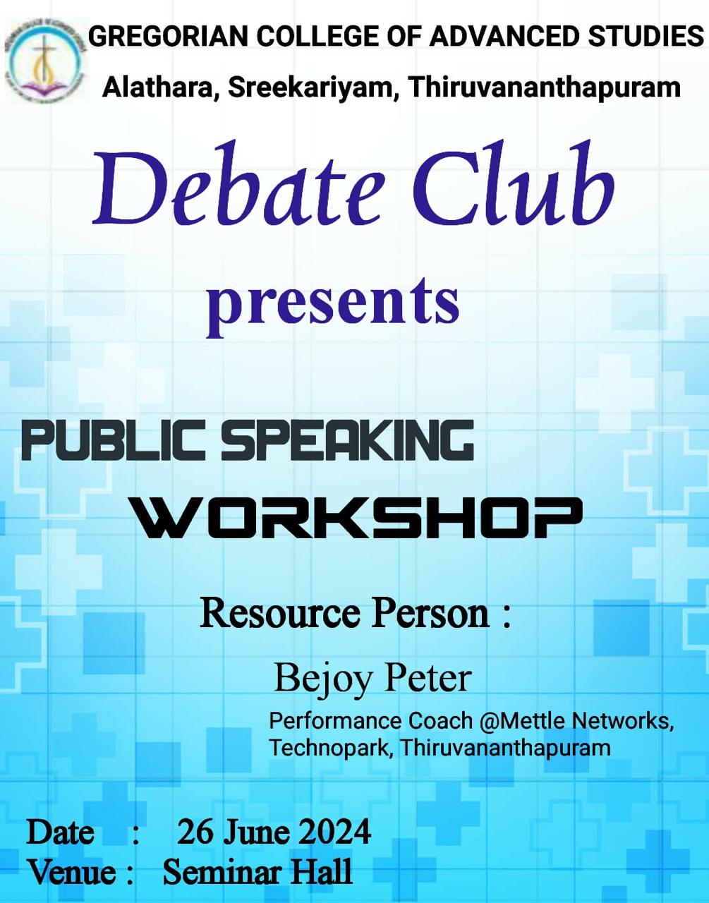 Public Speaking Workshop presented by Debate Club